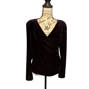 JBS Black Velvet Wrap Top - Size Medium